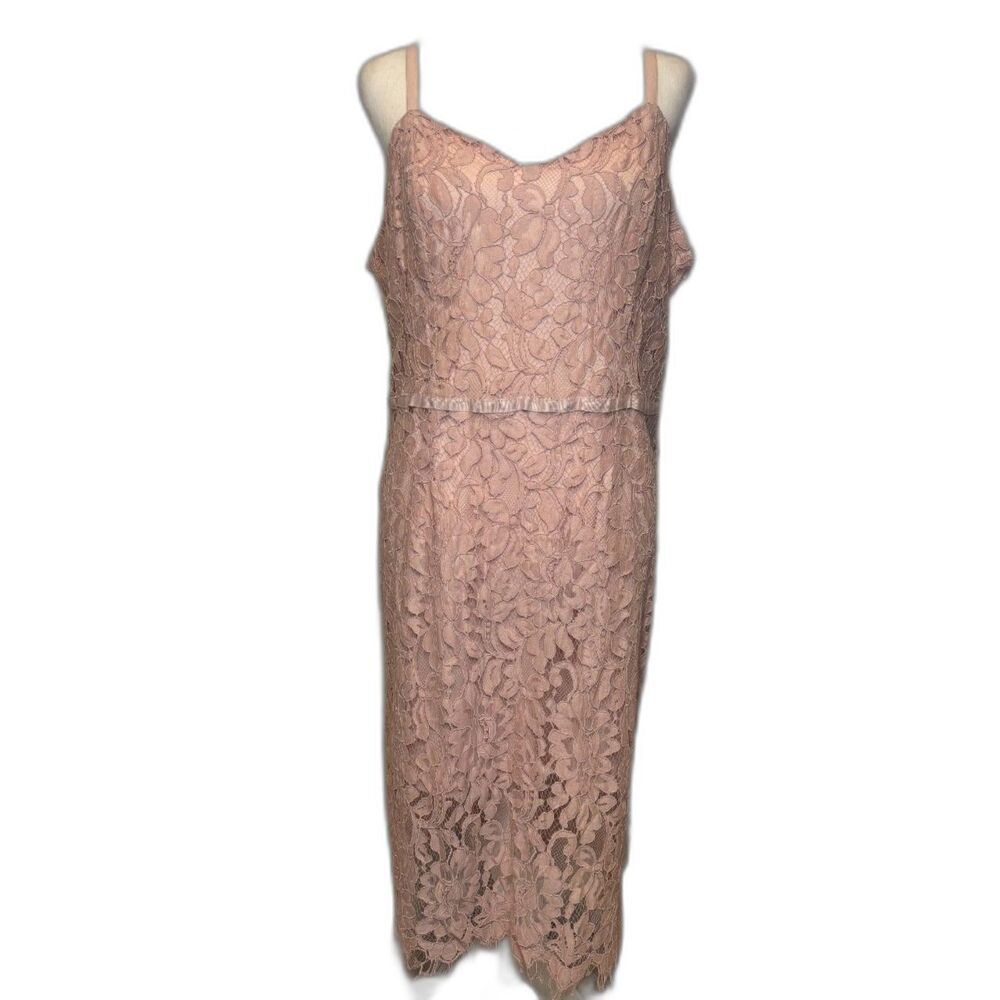 Simply Styled Light Pink Floral Lace Empire Sleeveless Cocktail Dress Womens
